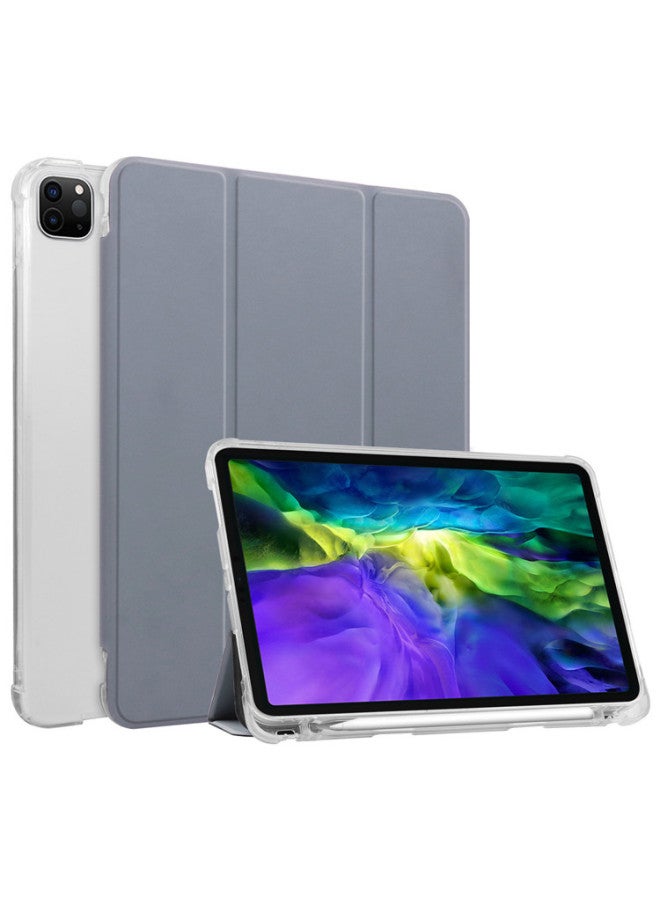 Suitable For IPad Protective Case With Pen Slot 2021 10.2 Airbag 19 Transparent Air34 Set 2018 Seven Generation Pro11-Color:Lavender Purple-Applicable Model:iPad Air5 2022/air4 10.9 2020 Universal Transparent Pen Slot