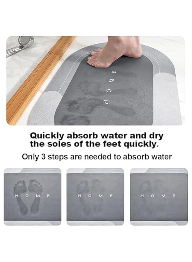 TRASSLE Super Absorbent Bath Mat, Quick-drying Bathroom Mats, Super Absorbent Living Room Floor Mat, Rubber Non-slip Bottom, Easy to Clean Bathroom Rugs, Simple Kitchen Doormat - Image 5