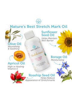 Era Organics Era Organics Organic Stretch Mark Oil for Pregnancy - Extra Moisturizing Belly Oil for Pregnancy - Pregnancy Oil to Prevent Stretch Marks - Pregnancy Must Haves  - Image 2