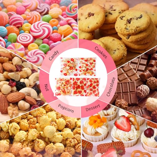 eowqeiur 100 PCS Valentines Self-sealing Cellophane Bags(4x4 Inch) for Candy Goodie Treat Snack Goody Cookie Small Gifts Wrap Plastic Ziplock Bag Baggies Pouch Valentine Galentine Party Favors Supplies Decor - Image 4