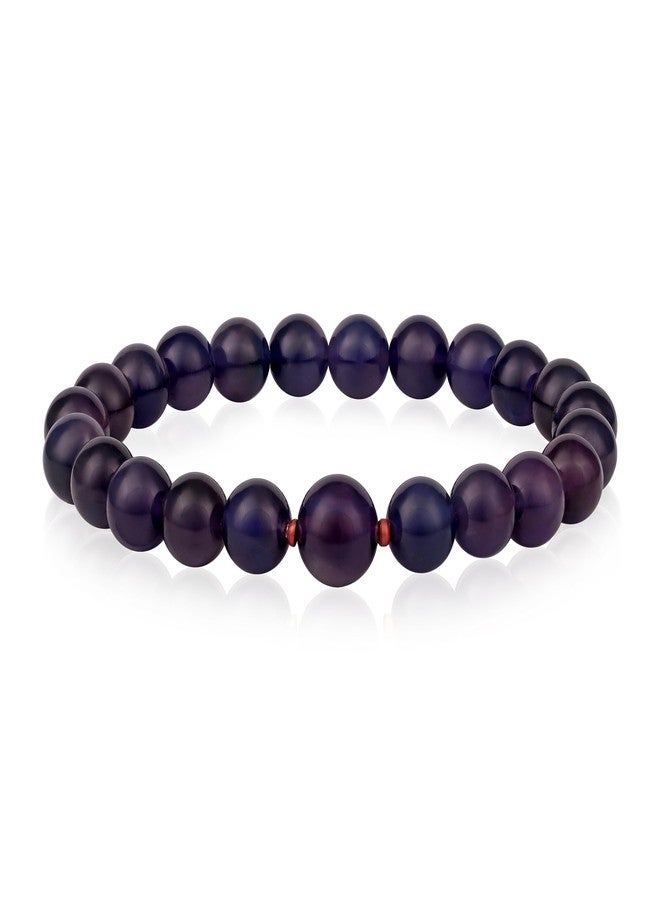 Chitshakti Certified Natural Amethyst Semi Precious Stone Bracelet| Bracelet for Men & Women | Healing Crystal Beads for Calmness, Positivity & Spiritual Growth |8mm - Image 1