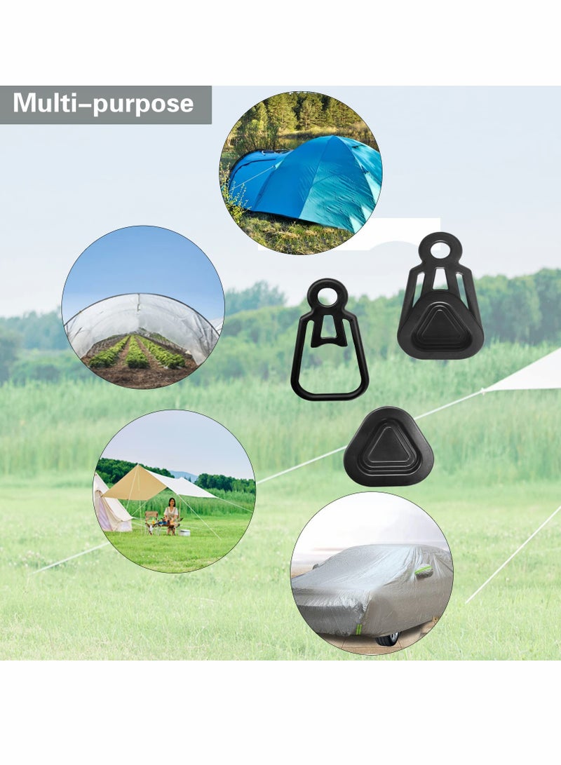 Tarp Clips Set, Outdoor Camping Climbing Tent Fixing Clip, Heavy Duty Lock Grip Awning Clamps, Multipurpose Windproof Wind Rope Accessories (10 Pcs)