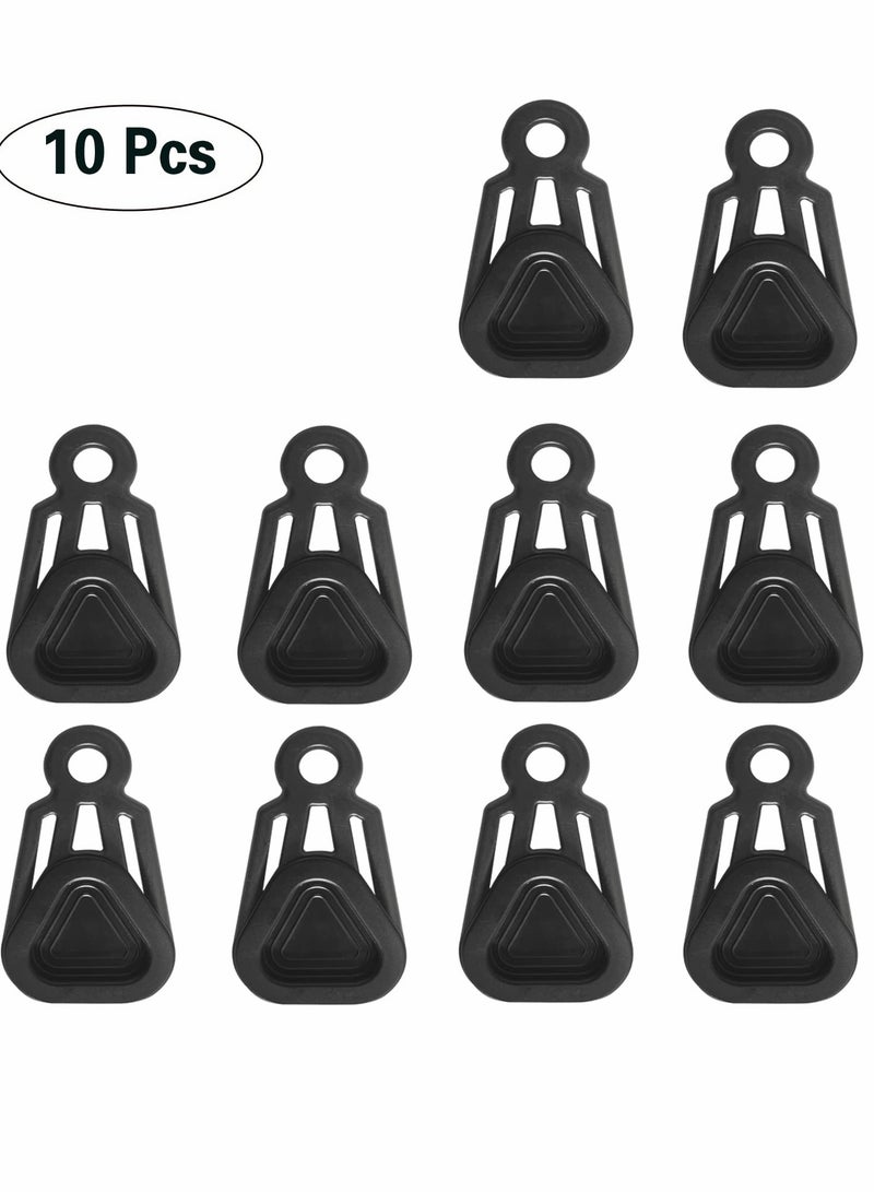 Tarp Clips Set, Outdoor Camping Climbing Tent Fixing Clip, Heavy Duty Lock Grip Awning Clamps, Multipurpose Windproof Wind Rope Accessories (10 Pcs)