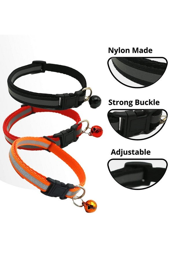 حزام طوق قابل للتعديل من النايلون عاكس للكلاب والجراء والقطط والحيوانات الأليفة في الهواء الطلق - عبوة من قطعتين - Image 5