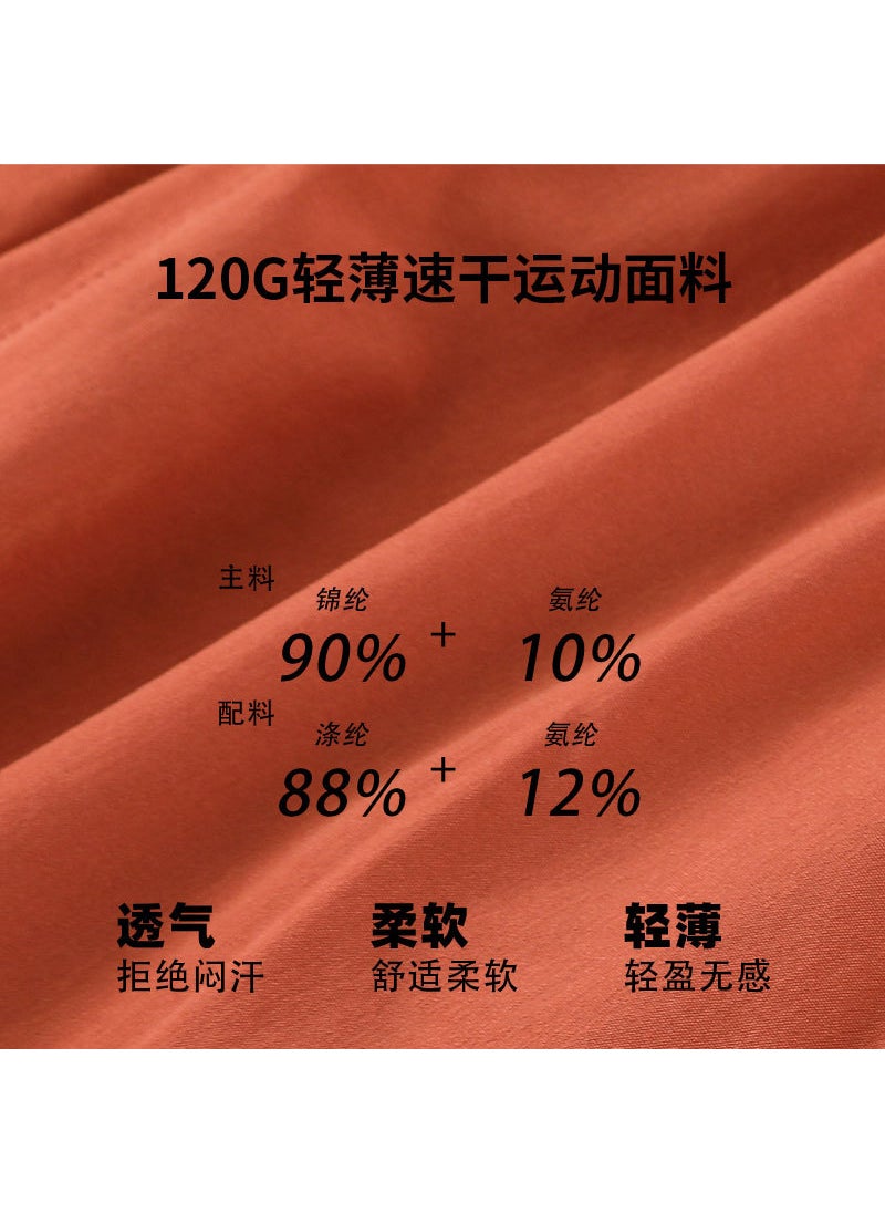 Quick-Dry Solid Running Shorts Breathable Mens Sportwear gray blue  - Image 4