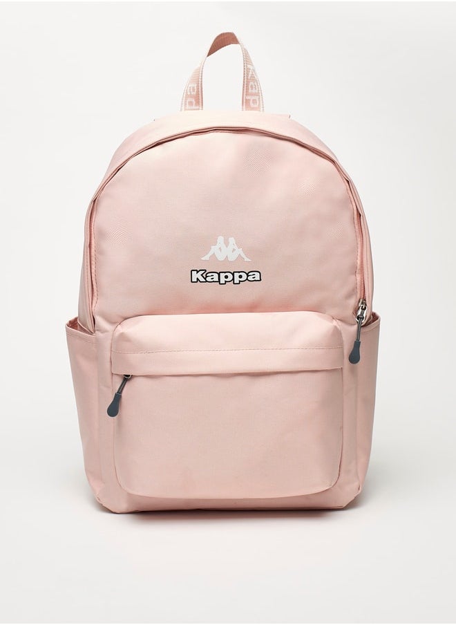 Kappa Logo Detail Backpack with Adjustable Shoulder Straps  - Image 1