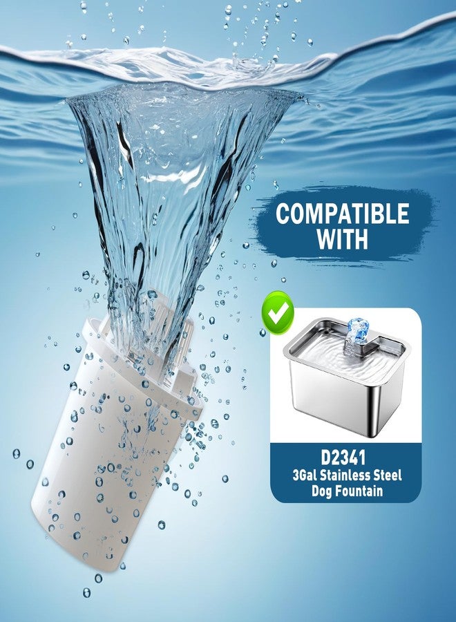 petnf Large Dog Water Fountain Filters Replacement 4 Packs for PETNF 3 Gallons Stainless Steel Pet Fountain Dog Water Bowl Dispenser,7-Layer Human-Grade Vertical Filtration for D2341/D2223/D2419/D2322 Model - Image 4