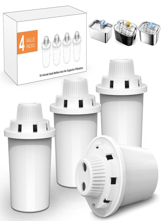 petnf Large Dog Water Fountain Filters Replacement 4 Packs for PETNF 3 Gallons Stainless Steel Pet Fountain Dog Water Bowl Dispenser,7-Layer Human-Grade Vertical Filtration for D2341/D2223/D2419/D2322 Model - Image 1