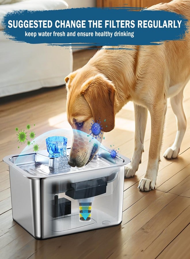 petnf Large Dog Water Fountain Filters Replacement 4 Packs for PETNF 3 Gallons Stainless Steel Pet Fountain Dog Water Bowl Dispenser,7-Layer Human-Grade Vertical Filtration for D2341/D2223/D2419/D2322 Model - Image 3