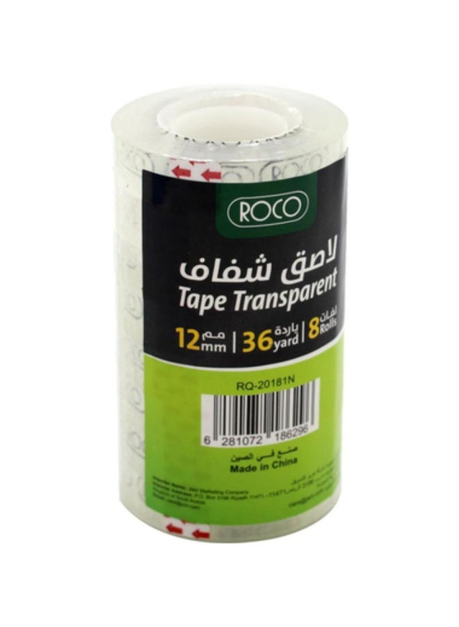 روكو شريط لاصق بلاستيكي 12 مم × 36 ياردة شفاف - Image 1