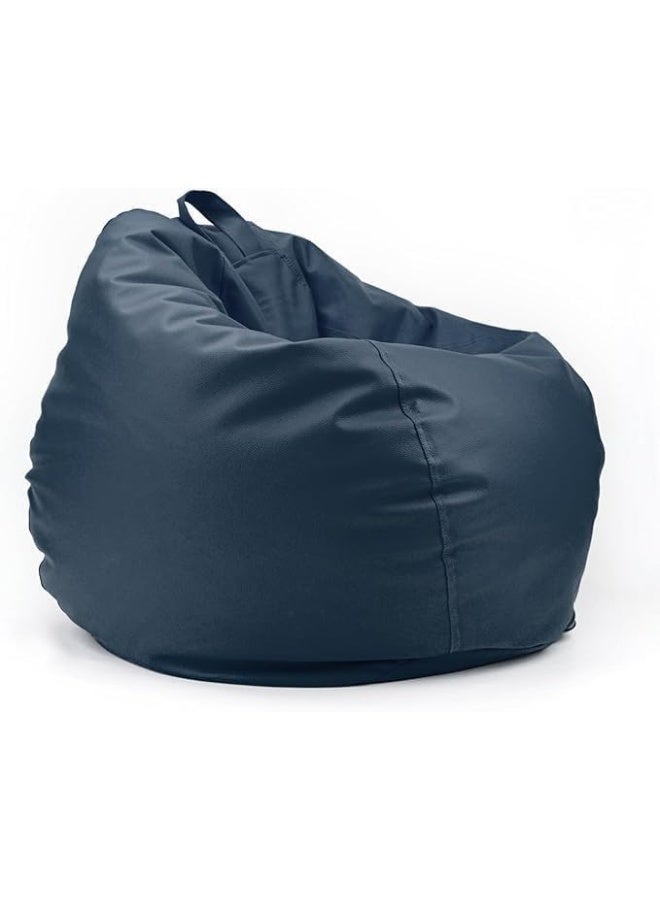 LUXURY LUXE Luxury Luxe Round Faux Leather Bean Bag Chair | Ultra-Comfort Polystyrene Beads, Lightweight & Durable Design | Trendy Solid Colors, Multiple Sizes (Yellow, XX-Large)  - Image 4