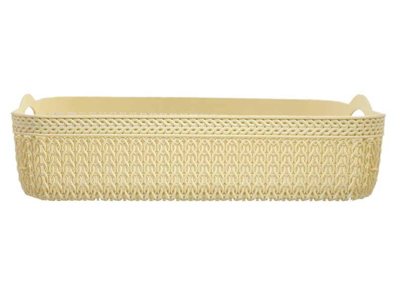 Kuber Industries Q4 Designer Plastic Storage Basket For Store Fruits Vegetables Magazines Cosmetics Stationary Pack of 2 White50KM01558 - Image 4