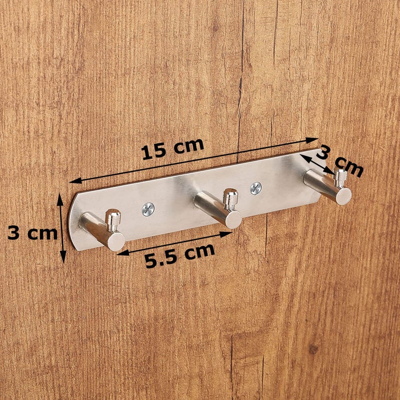 Fortune Premium Stainless Steel Coat Bath Towel Hook Hanger Rail Bar - 4 Hook Pack - Image 5