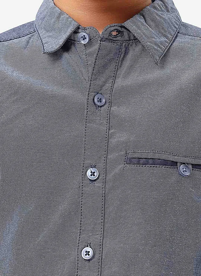 بونكيدز BONKIDS Boys Spread Collar Casual Cotton Shirt