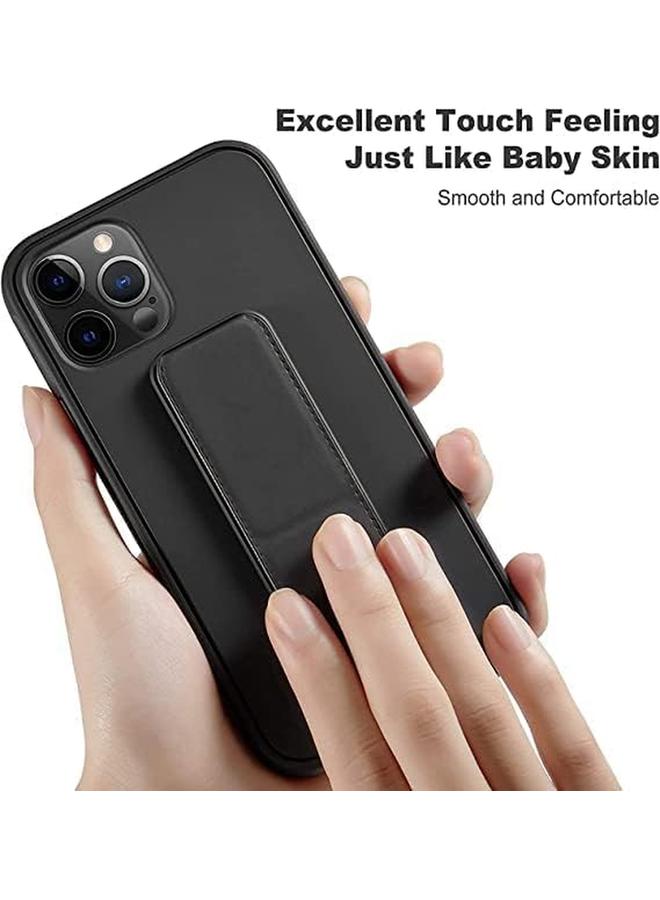 إيروريكس حافظة هاتف آيفون 14 برو ماكس من إس توب مع حامل مغناطيسي وحزام يد ومقبض، غطاء مغناطيسي من السيليكون الفاخر، حامل قابل للطي مع قبضة الإصبع، أسود - Image 4