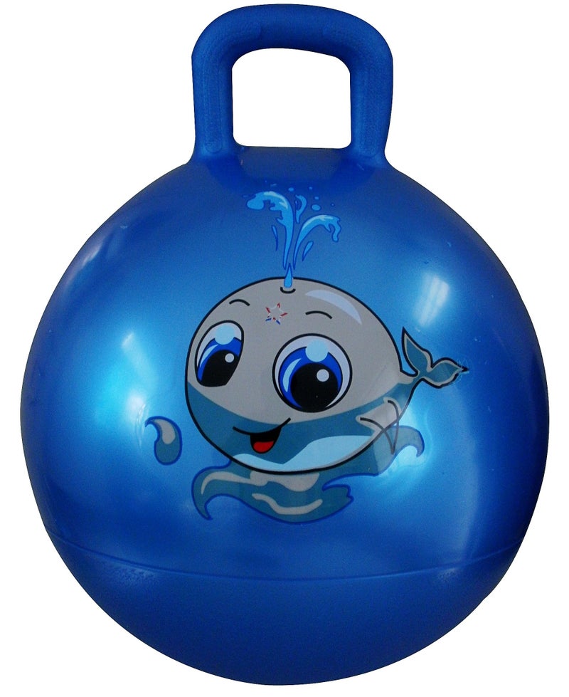 AppleRound Hippity Hoppity Hopball with Ball Pump 18in45cm Diameter for Age 37 Kangaroo Bouncer Space Hopper Ball with Handle for Children Printed Design Whale - Image 3