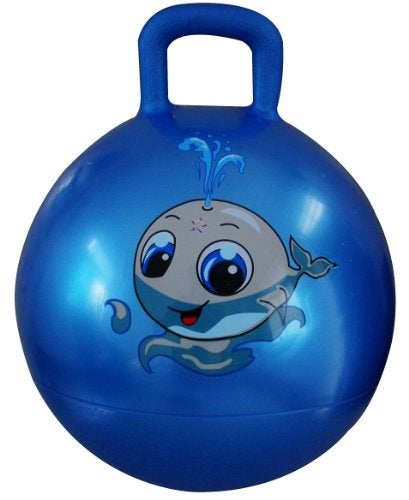 AppleRound Hippity Hoppity Hopball with Ball Pump 18in45cm Diameter for Age 37 Kangaroo Bouncer Space Hopper Ball with Handle for Children Printed Design Whale - Image 1
