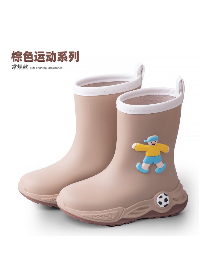 New Creative Sports-style Football Cartoon Rain Boots For Boys And Girls, Non-slip Rubber Shoes For All Seasons