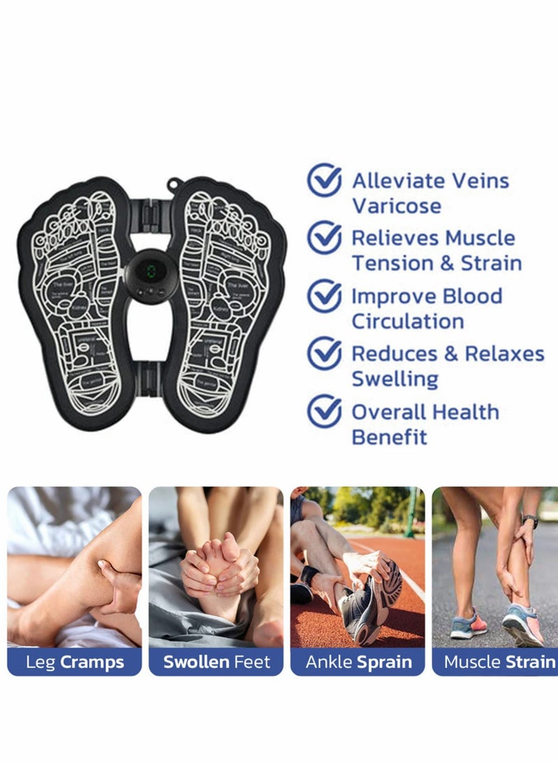 Excefore Foot Massager Mat, 2023 New Portable Bioelectric Massage Pad Folding USB Home Use, Foldable 9 Intensities 6 Modes - Image 2