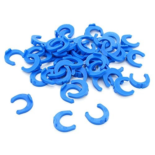 JIUWU JIUWU 14 inch Locking Clips 50 PCS Reverse Osmosis Clip RO Water Line Clips Blue Clip for Locking Quick Connect Fittings for RO Reverse Osmosis Water Filter Fittings 