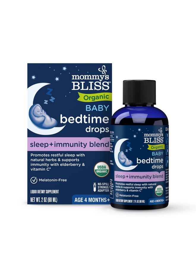 Mommy's Bliss - Mommy's Bliss Organic Baby Bedtime Drops + Overnight Immunity Support*, Promotes Restful Night, Melatonin Free, Age 4 Month+, 2 Fl Oz - Image 1