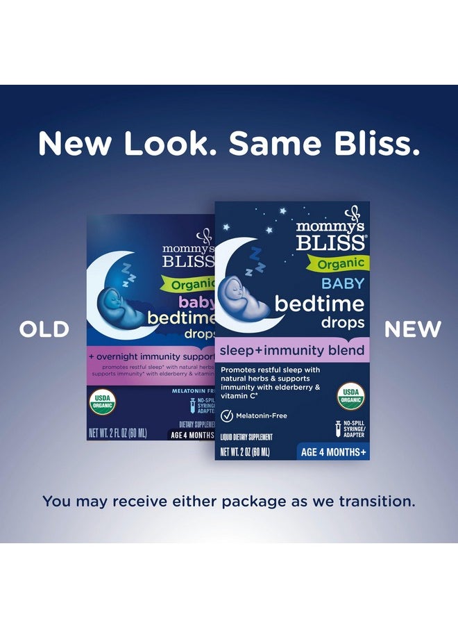 Mommy's Bliss - Mommy's Bliss Organic Baby Bedtime Drops + Overnight Immunity Support*, Promotes Restful Night, Melatonin Free, Age 4 Month+, 2 Fl Oz - Image 1