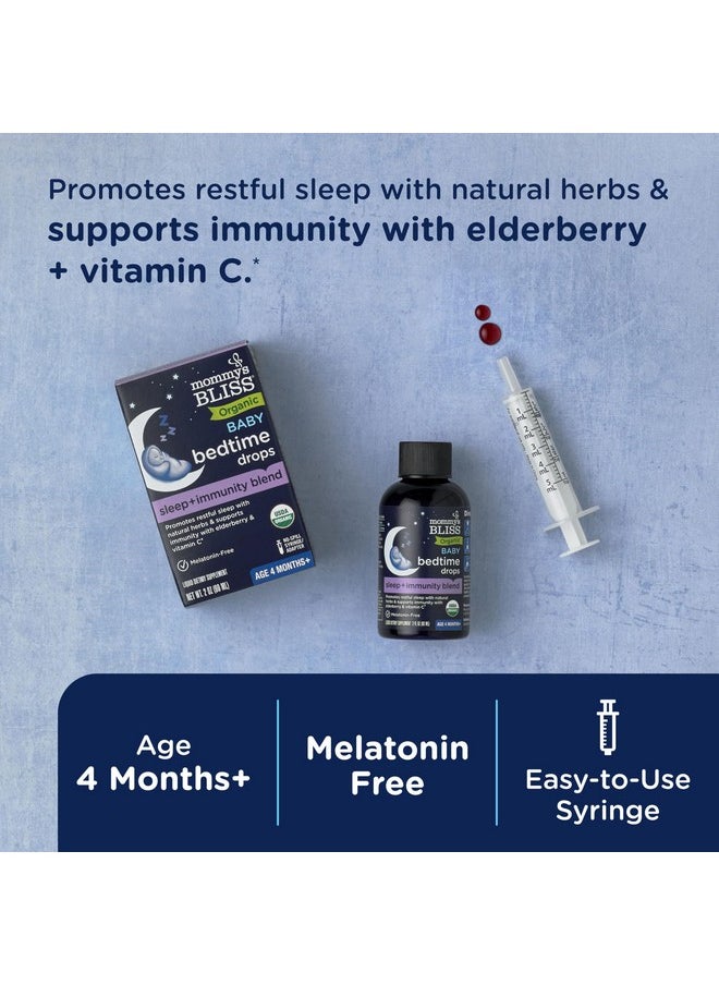 Mommy's Bliss - Mommy's Bliss Organic Baby Bedtime Drops + Overnight Immunity Support*, Promotes Restful Night, Melatonin Free, Age 4 Month+, 2 Fl Oz - Image 1