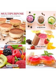 سيوسي أكواب الحلوى البلاستيكية مع ملاعق ، 100 PCS Mousse Cups يمكن التخلص منها من البلاستيك الصلب الشفاف آيس كريم أكواب المربعة المربعة مائلة مناسبة للحفلات ، وحفلات العطلات ، وأعياد الميلاد ، وما إلى ذلك.  - Image 2