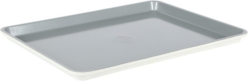 Sur La Table Kitchen Essentials Bake Sale Large 18 X 13 Inch PFA Free Ceramic Nonstick Cookie/Baking Sheet - Linen White - Image 1