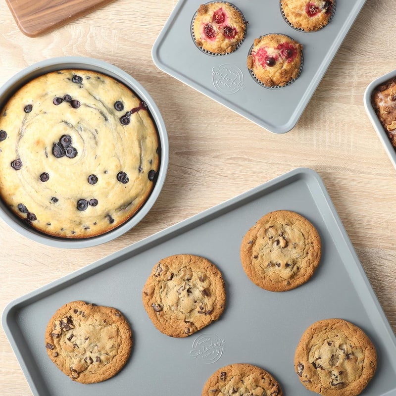 Sur La Table Kitchen Essentials Bake Sale Large 18 X 13 Inch PFA Free Ceramic Nonstick Cookie/Baking Sheet - Linen White - Image 2