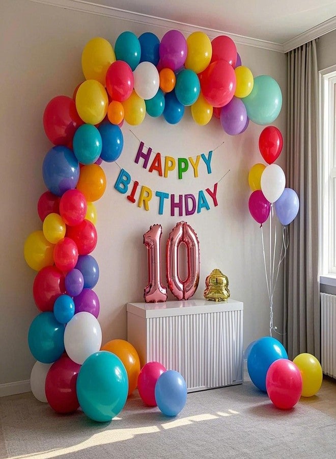 K.E.J. Assorted Color Balloons,100pcs Rainbow Latex Balloon Arch Kit 12 inch Pastel Balloons for Happy Birthday Party Supplies, Weddings, Baby Showers Decor, Fiesta Party Decorations - Image 5