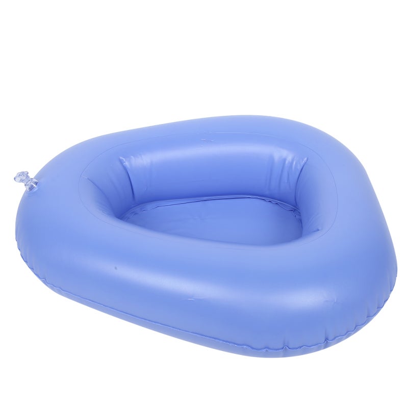 Inflatable Bedpan Blue PVC Material 100kg High Load Bearing - Leakproof Portable Bedpan Easy To Clean for Elderly Patients With Mobility Problems - Anti Bedsore Air Cushion for Home Hospital Care - Image 3