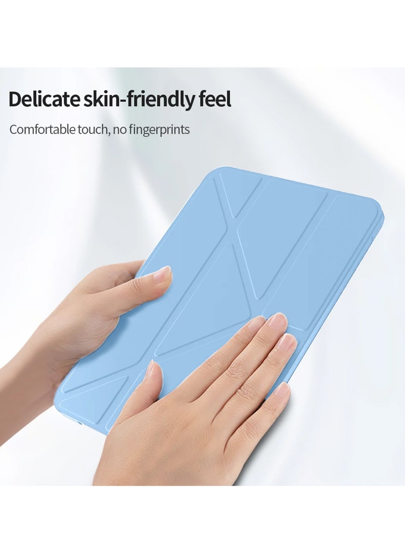 Wtech Apple iPad Air 2025 (7th Generation) M3 13 inch Symmetry 360 Smart Folio Series Auto Awake/Auto Sleep Leather Texture and Transparent Back with Pen Holder Case Cover (TCFPSR) - Sky Blue - Image 5