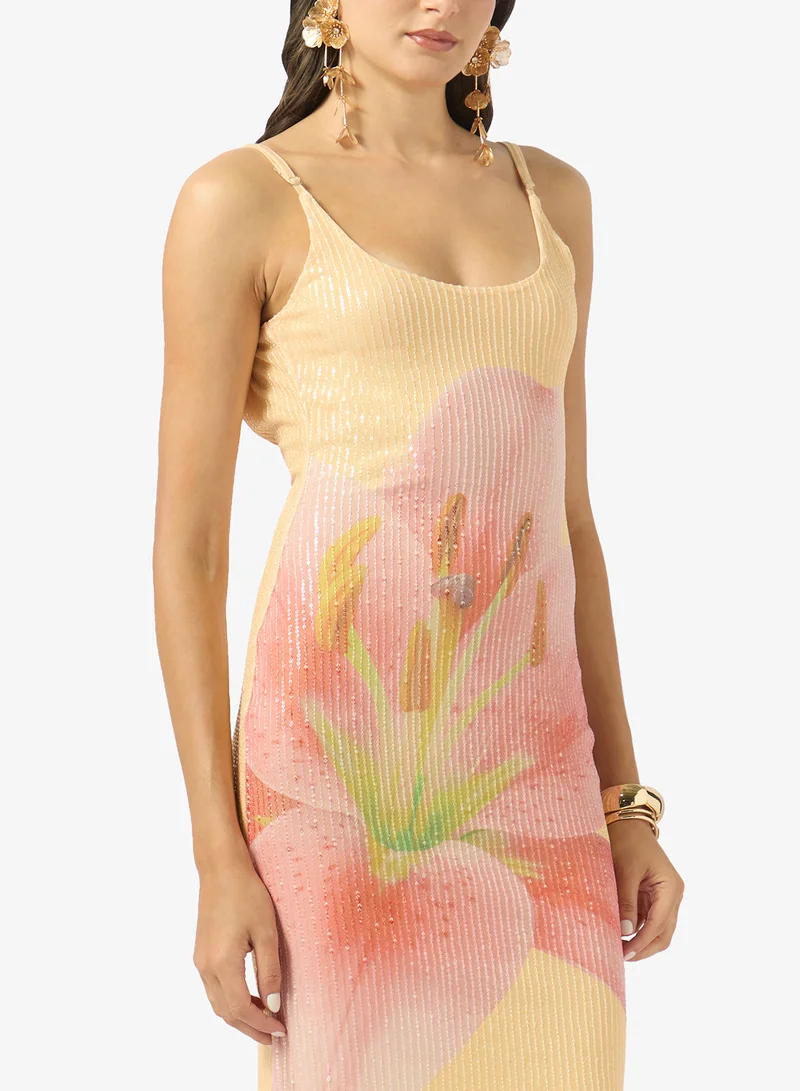 Ginger  Strappy Floral Slip Dress for Women | Best Price UAE