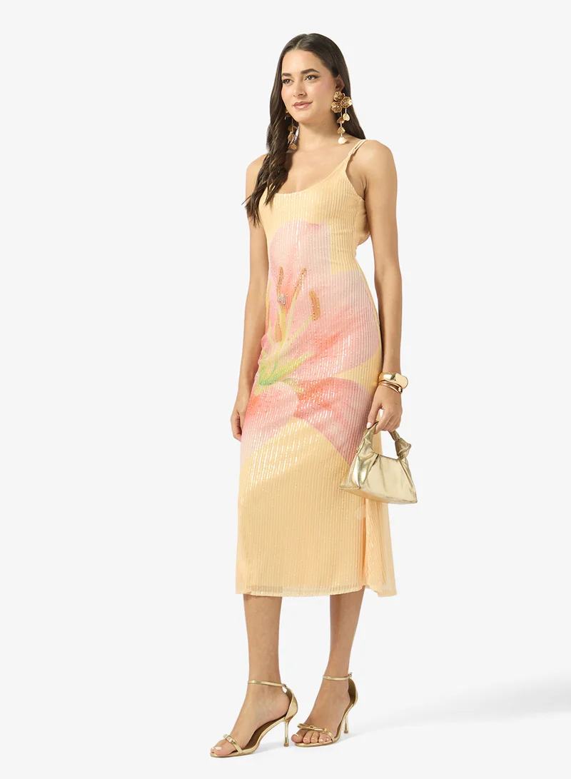 Ginger  Strappy Floral Slip Dress for Women | Best Price UAE