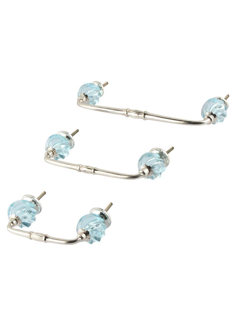 Indian-Shelf IndianShelf 1 Pack Turquoise Kitchen Cabinet Handles for Drawer Pulls Door Dresser Silver Hardware 6 Hole to Hole BH391GFK117 