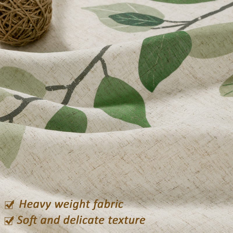 BOODII BOODII 84 Inches Linen Shower Curtain Set for Bathroom Extra Long Jungle Eucalyptus Shower Curtain with Snap-in Fabric Liner Tall Farmhouse Rustic Curtain Beige Burlap 200GSM Textured Decor 72x84  - Image 1