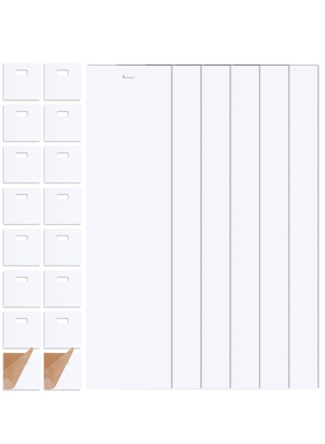 أجزاء استبدال الستائر العمودية، مجموعة 22 قطعة من قطع إصلاح 6 قطع ستائر عمودية بيضاء من PVC مع 16 قطعة لاصقة لإصلاح الستائر العمودية للأبواب المنزلقة والنوافذ - Image 1