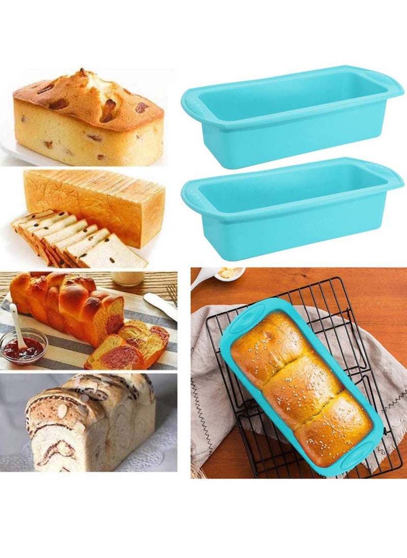 Bukela Silicone Loaf Tin, Set of 2 Non Stick Silicone Bread Tin Loaf Pan Bread Baking Mould BPA-Free for Cakes Breads Meatloaf Pie Pancakes Pizza and Quiche Homemade Cakes  - Image 2