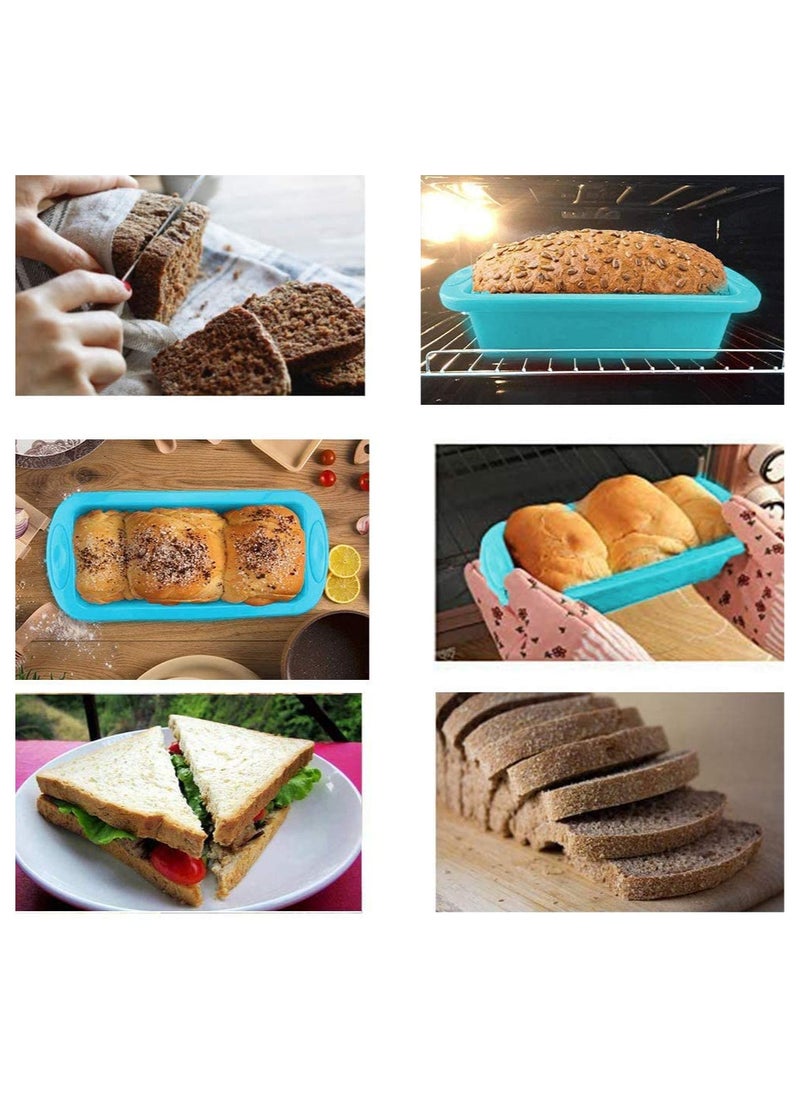 Bukela Silicone Loaf Tin, Set of 2 Non Stick Silicone Bread Tin Loaf Pan Bread Baking Mould BPA-Free for Cakes Breads Meatloaf Pie Pancakes Pizza and Quiche Homemade Cakes  - Image 3