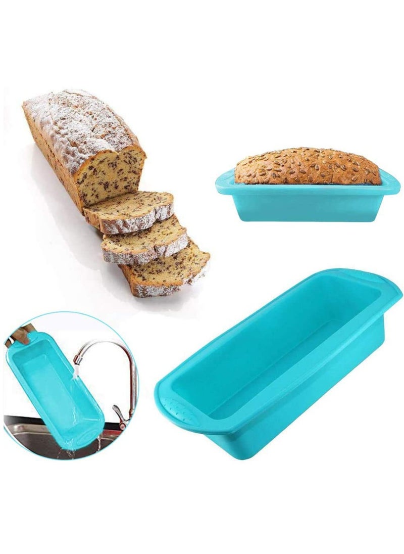 Bukela Silicone Loaf Tin, Set of 2 Non Stick Silicone Bread Tin Loaf Pan Bread Baking Mould BPA-Free for Cakes Breads Meatloaf Pie Pancakes Pizza and Quiche Homemade Cakes  - Image 4