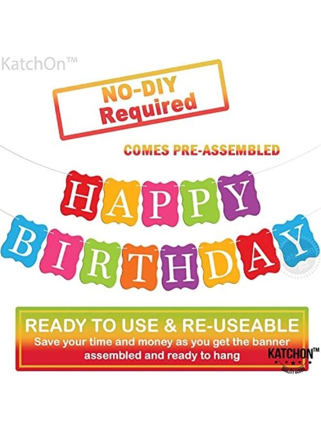 KATCHON Rainbow Happy Birthday Banner for Birthday Party Decorations - Image 3