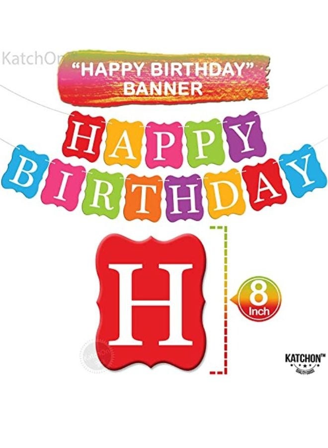 KATCHON Rainbow Happy Birthday Banner for Birthday Party Decorations - Image 2