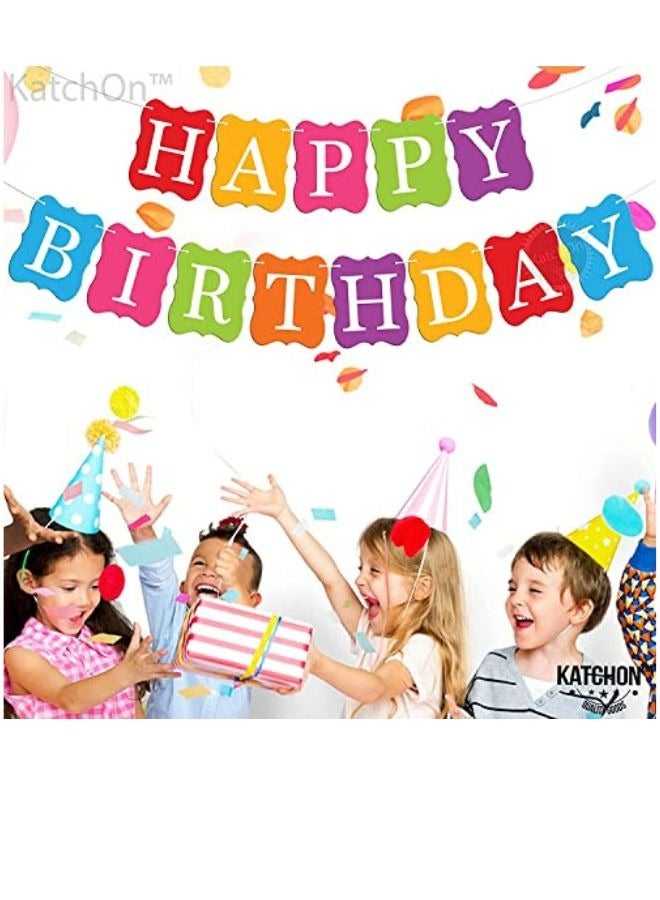 KATCHON Rainbow Happy Birthday Banner for Birthday Party Decorations - Image 4