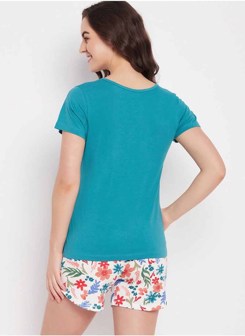 Clovia - Button Down Shirt & Shorts Set - Image 1