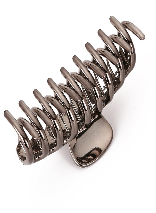 لونيدي مجموعة لونيدي المكونة من 10 قطع، مقاس 5.1 بوصة، مشابك شعر كبيرة الحجم للنساء ذوات الشعر الكثيف والطويل، مشابك فضية متعددة الأنماط، مشابك فك قوية التثبيت (فضي أسود، كبير) - Image 4