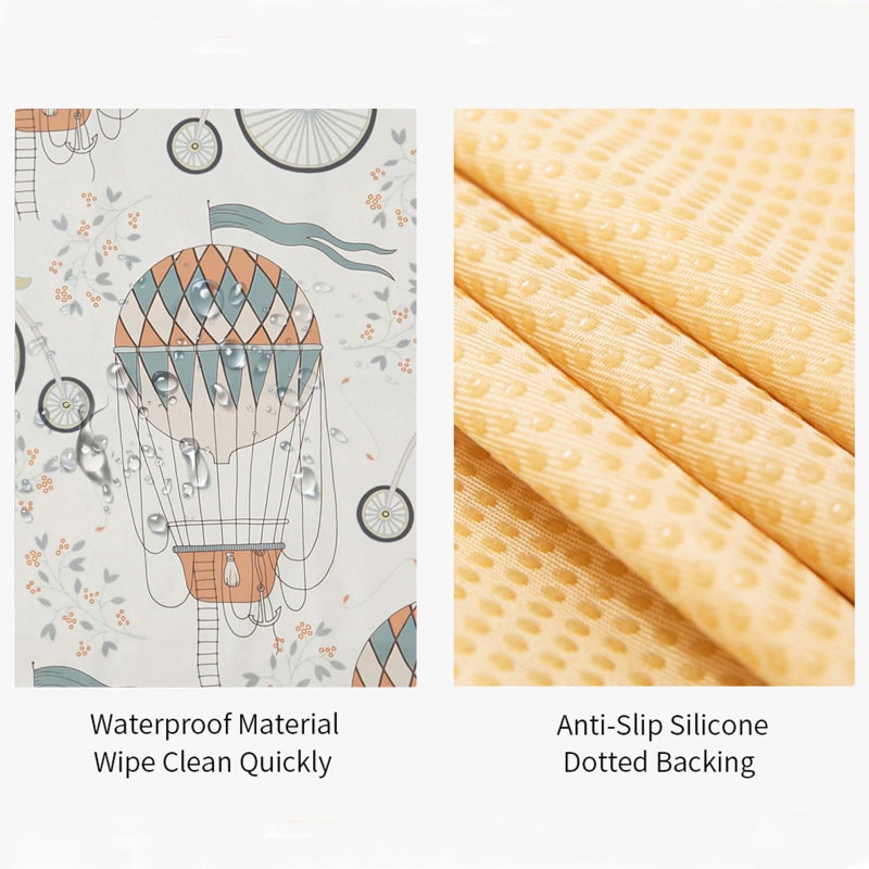 Insular Baby Splat Mat for Under High Chair/Arts/Crafts, Anti Slip and Waterproof Splash Mat for Floor, Portable Picnic Mat, 51x51 Inch, Hot Air Balloon - Image 2