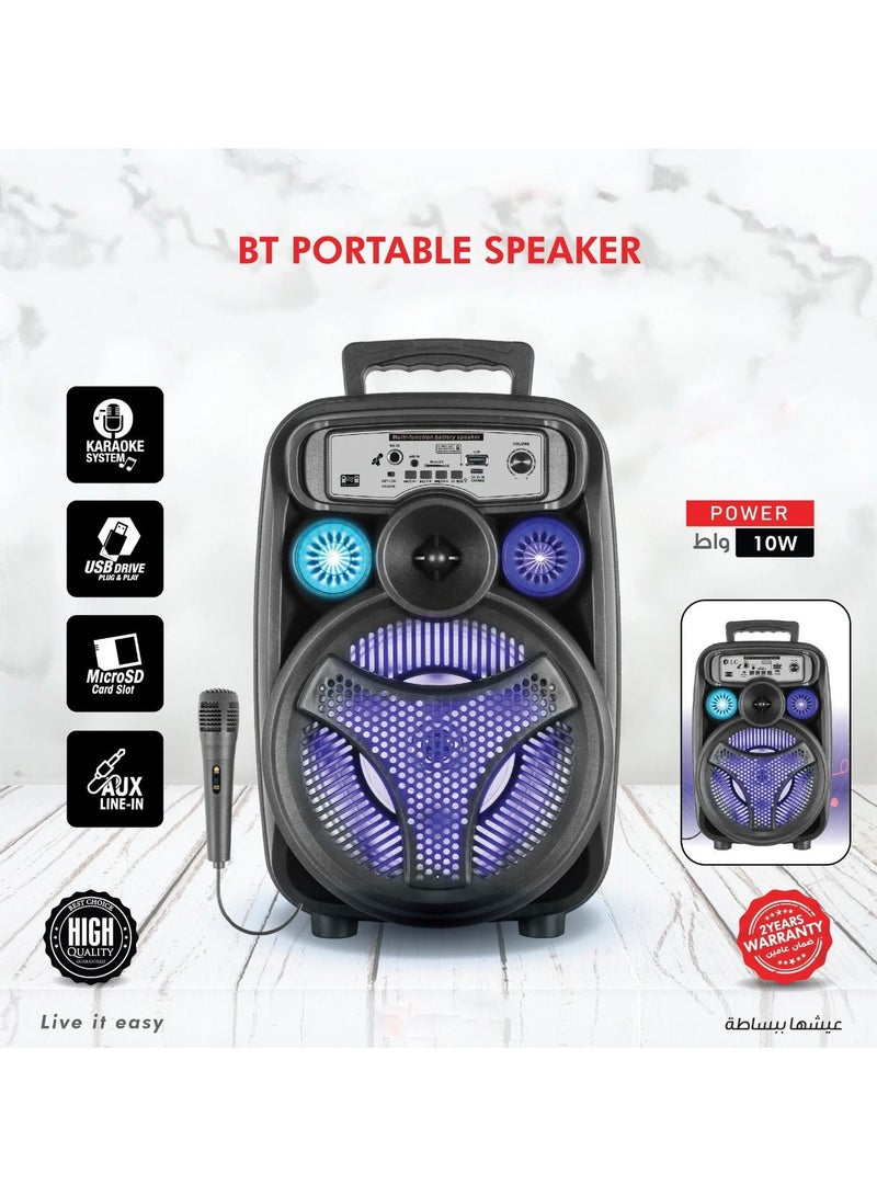 ال سي سماعة محمولة بلوتوث 10 واط مع ميكروفون وإضاءة LED - Image 4