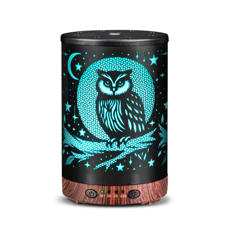 JOYOLO Essential Oil Diffuser 120ML Metal Aromatherapy Diffuser with Timer Cool Mist Humidifier with Auto ShutOff 7 Color Lights for Home Office Spa Owl - Image 2