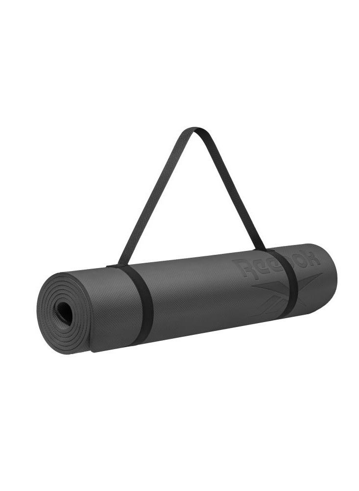 ريبوك حصيرة يوغا 6 مم سوداء – مبطنة ومقاومة للانزلاق لليوغا والبيلاتس واللياقة - Image 2